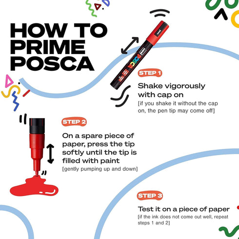 PC-8K 6) UNI POSCA CHISEL TIP MARKER PEN- RED (BOX