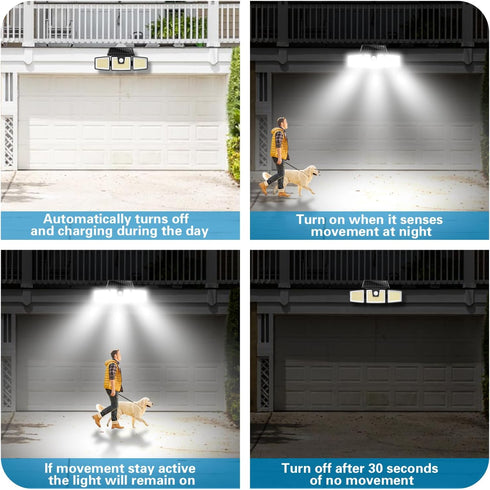 2 Pack 233 3 270 IP65 AmeriTop Solar Lights Outdoor, LED High Brightness Cordless Solar Motion Sensor Lights;