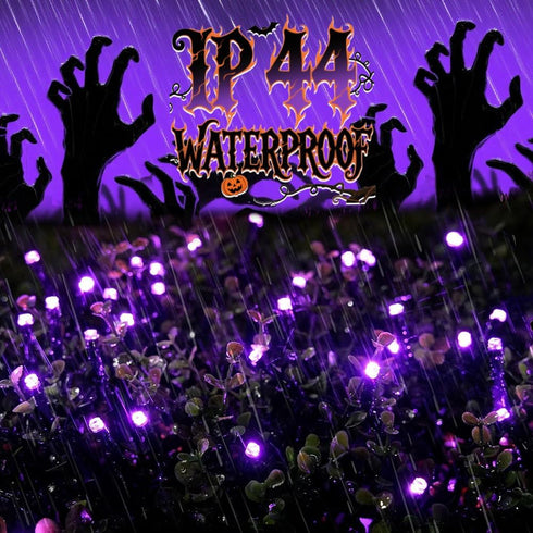 Taoushuleng 66FT 200LED 8 String Lights, Purple Halloween Lighting with Modes, Indoor Outdoor Decorative Fairy Light
