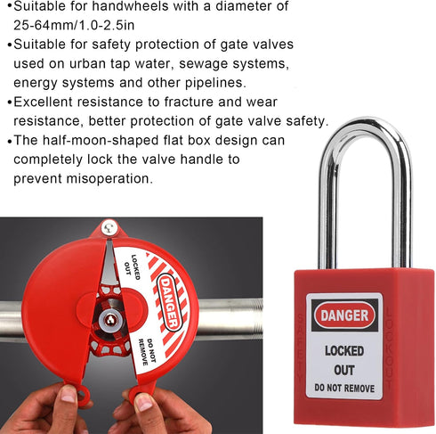 Home Valve Lockout Safety Padlock, Liquefied Gas Water Meter Floor Heating Drain Switch Kit