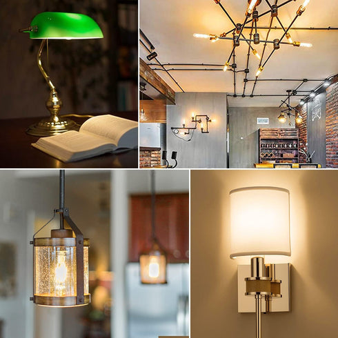LUXRITE T10 LED Bulb, 5W=60W Equivalent, 2700K Warm White, Vintage Edison Filament Bulb, 500 Lumens, Tubular Light Bulb, Damp Rated, UL Listed, E26 Standard Base (3 Pack) by LUXRITE