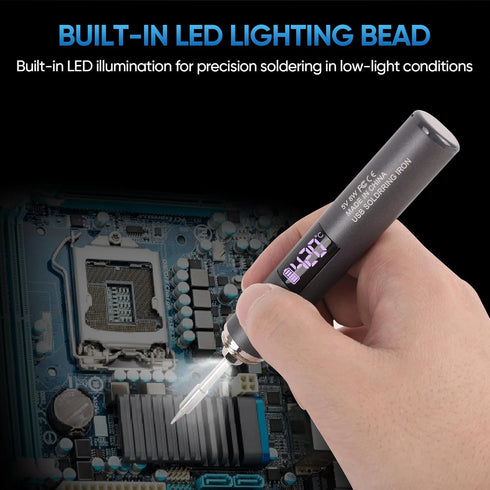 Larlarsa 3 Cordless Soldering Iron Kit, Rechargeable USB-C Soldering Pen with OLED Screen, Portable Battery Powered