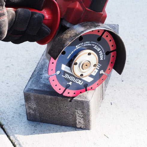 Norske Tools NDBS335 4.5 inch Mega Bite Diamond Cutoff Wheel, 7/8 inch Bore for Cutting.