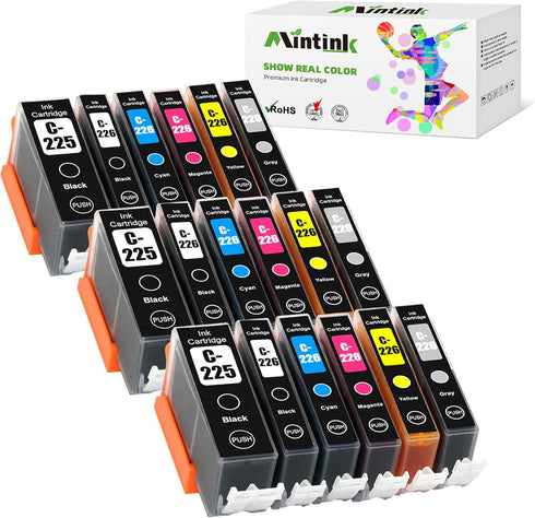 Replacement PGI225 CLI226 Ink Cartridges for Canon PGI-225 CLI-226 for PIXMA MG6120 MG6220 MG5320 MX882 Printer (3