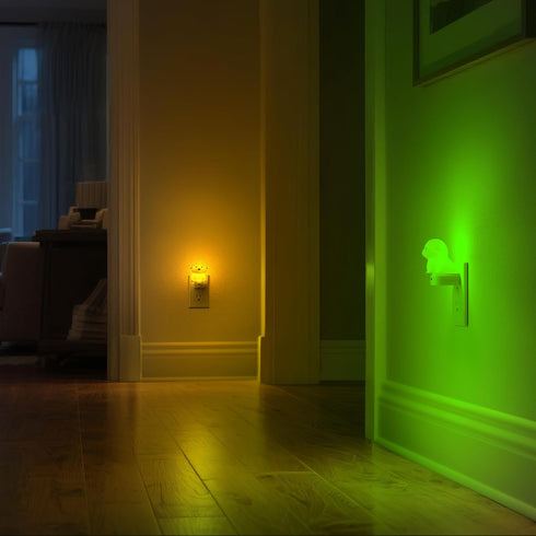 3D 3000K DORESshop LED Night Light for Kids, Cute Puppy Night Lights Plug into Wall with Dusk to Dawn Sensor, RGB+Soft