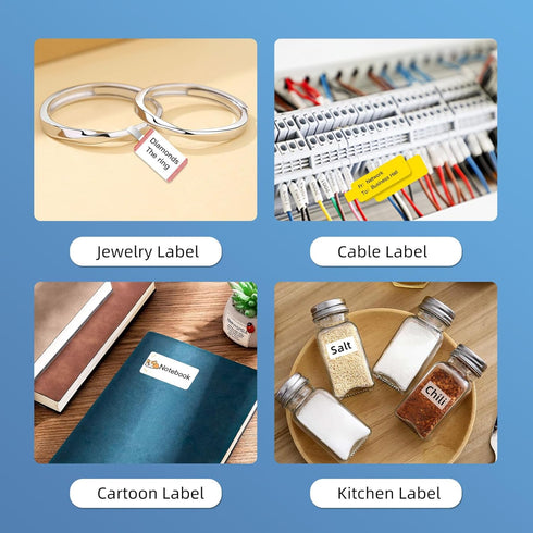PUQU 45x20mm Direct Thermal Sticker Labels, Self-Adhesive Label Maker Tape, Compatible with AQ Series Printer