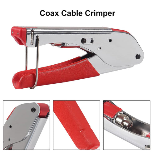 DIANN Coax Cable Crimper Coaxial Compression Tool Kit Wire Stripper with 10pcs F RG6 RG59 Connectors