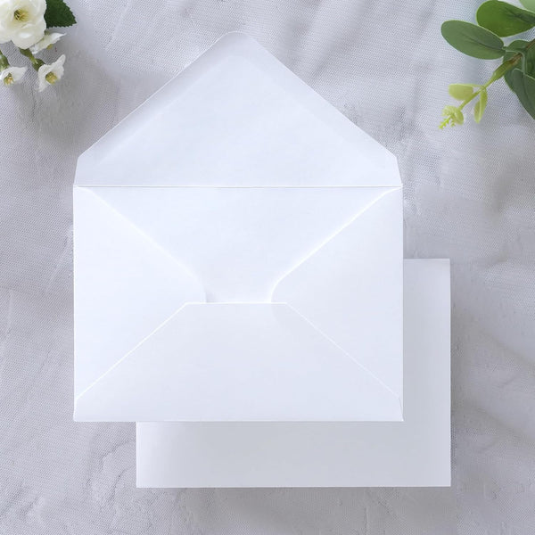 PONATIA 50 Pack A1 White Envelopes, 3 5/8 x 5 1/8 Inches for Weddings, RSVP, Christmas Cards, Baby Showers