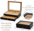 Yesland 2 Layer Ebony Wood Pen Display Box, 23 Slot Fountain Pen Organizer with Clear Glass Window, Luxury Collection