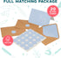 Set 20 Pack 4x6 VNS Creations Bundle - Thank You Cards With Envelopes Bulk & Stickers - - Light Blue and Navy Blank