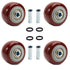 2.5 Inch Heavy Duty Lockable Caster Wheels, 4 PCS Bearing Plate Replacement for Platform Trucks, Up to 220LBS