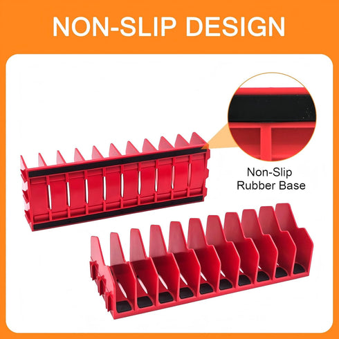 HGSKEO 20-Slot 2-Pack Toolboxes (2, Heavy Duty Plastic Tool Pliers Organizer Rack, with Non-Slip Base, Expandable