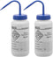 EISCO 2PK Wash Bottles for Sodium Hypochlorite (Bleach), 500ml, Labeled with Chemical & Safety Information