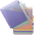 Double Pocket Index Dividers with Multicolor Large Insertable Tabs, Hole Punched for 3 Ring Binders - 8 Pack