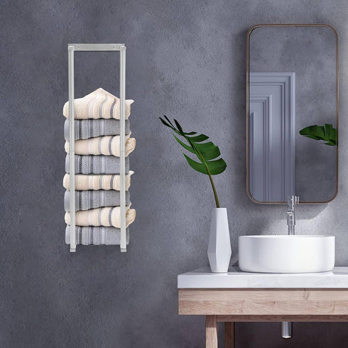 GEYOPMID Towel Rack for Bathroom, Towel Rack Bath Towel Holder Wall Mounted, Easy to Install, Towel Storage Holder