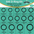32 Size SAE O Ring Assortment Kit, 1086 Pcs Standard Buna-N Rubber O'ring Set with Picks