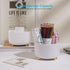 Desk Pencil Pen Holder, 5 Slots for Office, School, Home, 360 Degree Rotating Desktop Storage Cup Pot, White