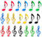 YOKIVE 20 Pcs Music Note Clips, Plastic Music Book Clip for Decoration and Marking, Great for Office/Piano Room (5