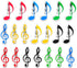 YOKIVE 20 Pcs Music Note Clips, Plastic Music Book Clip for Decoration and Marking, Great for Office/Piano Room (5