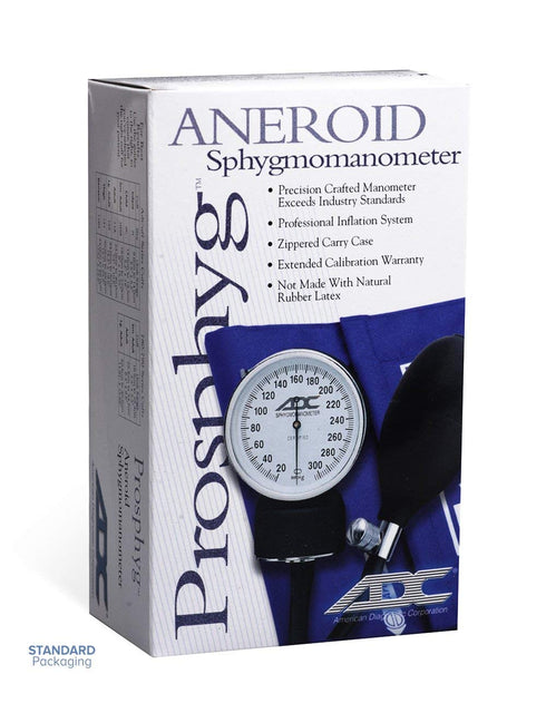ADC 760-11ABK Prosphyg Model 760 Pocket Aneroid Sphygmomanometer with Adcuff Nylon Blood Pressure Cuff, Black
