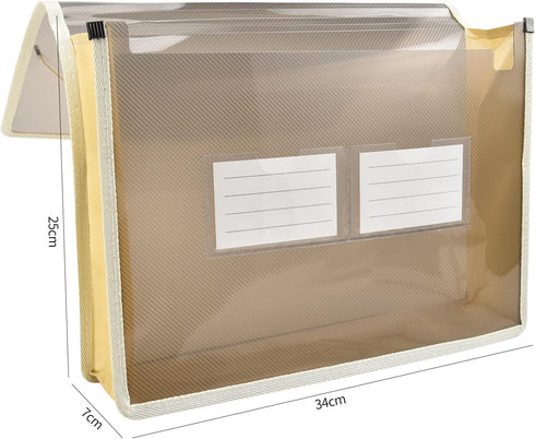 Expanding File Folder Document Organizer, Waterproof Transparent Document Bag, 2.8" Expansion, 5 Pack for Home School