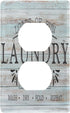 Laundry Room Wood Wall Plate, Duplex Outlet Covers Light Switch Plates for Bedroom Kitchen Home Decor, Standard Size