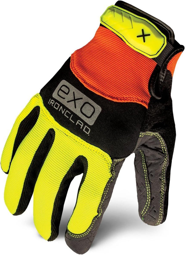 Ironclad Men's Work Gloves EXO PRO HI VIZ - Hi-viz Yellow & Orange, XX-Large US