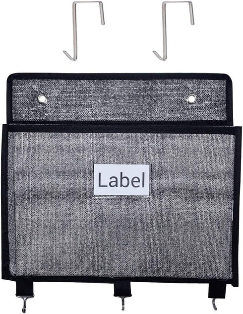 homyfort Over the Door File Organizer with 5 Extra Large Pockets, Hanging File Folders for Mail, Notebooks, Black with