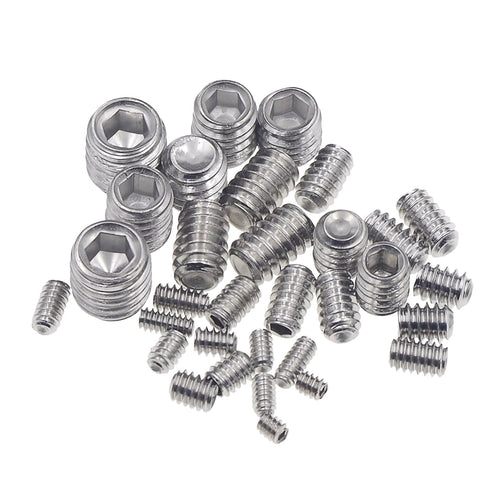 4-40 to 3/8"-16 Stainless Steel Internal Hex Drive Cup-Point Set Screws Assortment Kit
