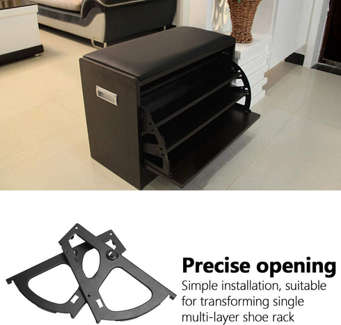 1 1 Layer Shoes Drawer Cabinet Hinges, Pair Steel Black Cabinet Frame Furniture Hinge, Shoes Drawer Cabinet Hinges
