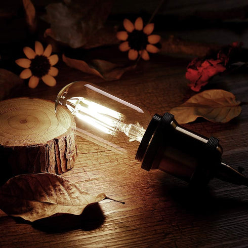 YFXRLIGHT Dimmable T45 Bulb,2700K White,6W Bulbs,60 E26 Base,550Lm,Pack 6 LED Edison Warm Antique Tubular LED Filament