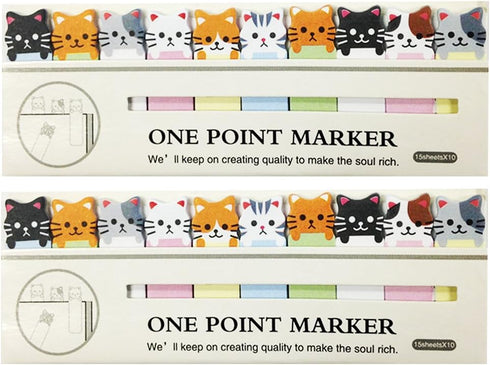 Wrapables Kitties Bookmark Flag Tab Sticky Notes, Set of 2