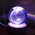 3D Crystal Earth Ball Light with Colorful LED Light Base, Color Changing Table Lamp with Remote, Unique Valentine's Day