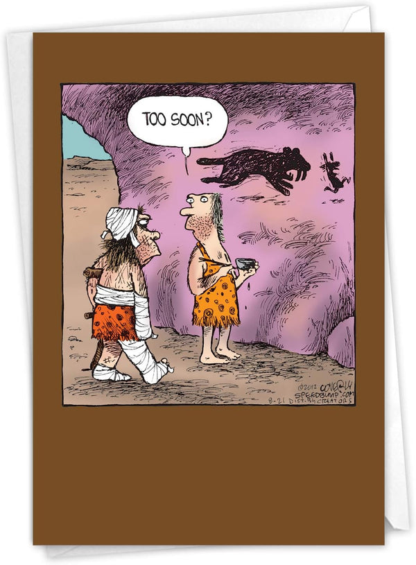 NobleWorks Funny Get Well Soon Card with Envelope - Cartoon Humor, Feel Better Greeting C6364GWG