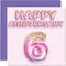 Pretty Iron Anniversary Card for Wife Girlfriend Husband Boyfriend - Pink Purple Glitter Balloons - Happy 6th