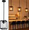 Sheenkarion 1 Pack Farmhouse Black Kitchen Island Pendant Light Fixture,Height Adjustable Metal Rod