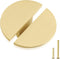 QOGRISUN 5-Pack Solid Brass Cabinet Pulls, Gold Half Moon Drawer Handles, 1-7/8-Inch Overall Length, Kitchen Cupboard