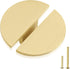 QOGRISUN 5-Pack Solid Brass Cabinet Pulls, Gold Half Moon Drawer Handles, 1-7/8-Inch Overall Length, Kitchen Cupboard