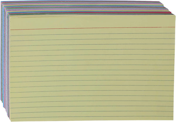 Amazon Basics Ruled Color Index Cards for Studying and Note-Taking, 5" x