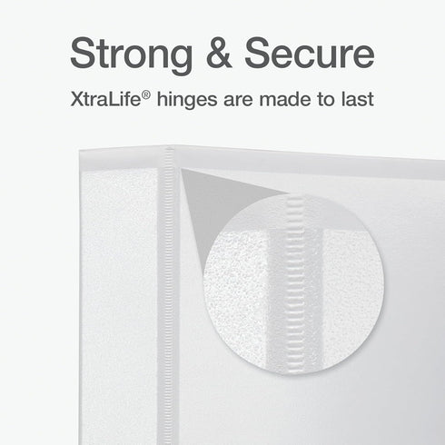 Oxford 1.5" Round Ring Binders, View Binder, XtraLife Hinge, Non-Stick, PVC-Free, White, 350 Sheet Capacity