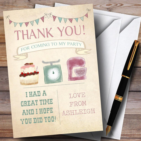 The Card Zoo Girls Baking Cooking Party Thank You Cards