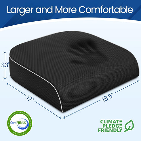 SweetSlubr Tailbone Seat Cushion for Pain Relief, Office Chair Cushion, Memory Foam Large Chair Cushion with Non-Slip