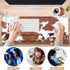 Large Mouse Pad with Gel Wrist Rest + Memory Foam Keyboard Wrist Rest Support Set, XXL Brown Cowhide Desk Mat