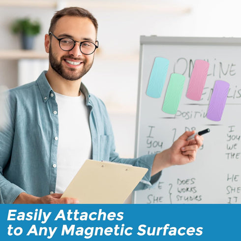 Ddaowanx Whiteboard Eraser - Magnetic Dry Erase Eraser for School and Office Supplies (4 Pack/4 Colors)