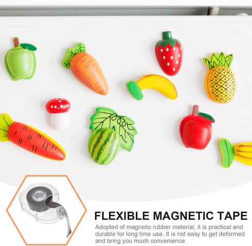 Toddmomy Magnetic Tape Dispenser, 5M Flexible Magnetic Tape, Magnetic Strips with Adhesive Backing, Magnet Tape