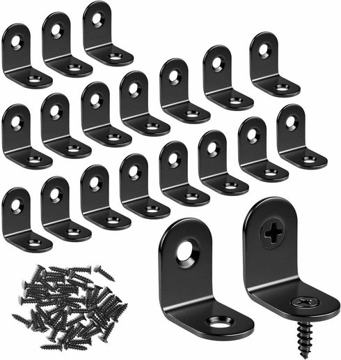 TKYPZY 20 Pcs L Bracket Stainless Steel Corner Brace with Screws 90 Degree
