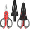 2 Pack Electrician Scissors, Heavy Duty Stainless Steel Blades with Soft Rubber Grip, 6.1 Inch (Gray/Red)