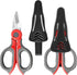 2 Pack Electrician Scissors, Heavy Duty Stainless Steel Blades with Soft Rubber Grip, 6.1 Inch (Gray/Red)