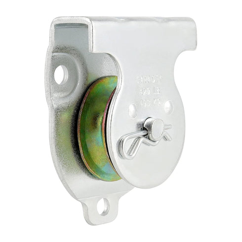 8 Packs Ceiling Mount Single Pulleys, 1-1/2 Inch Wall Mount for 3/8 Inch Cord or Rope, Zinc Plating, Working Load 420