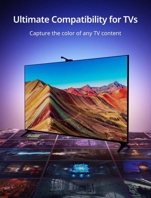 55-70 inch 12.48ft Ailofy Smart LED Backlight with Camera for Screens, LED Strip Lights Sync to Screen & Music, Color
